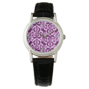 Ikat Moorish Damask - purple and orchid Watch