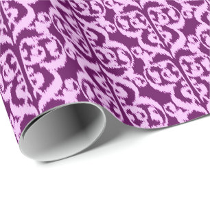 Ikat Moorish Damask - purple and orchid Wrapping Paper
