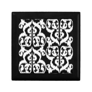 Ikat Moorish Damask - white and black Gift Box
