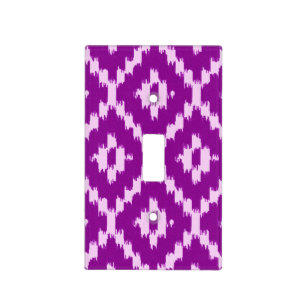Ikat pattern - Amethyst purple and orchid Light Switch Cover