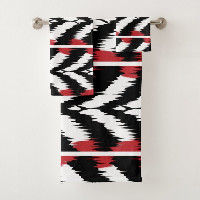 Ikat Pattern Bath Towel Set (Insitu)