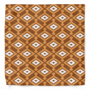 Ikat Pattern - Brown, Rust and Cream Bandana