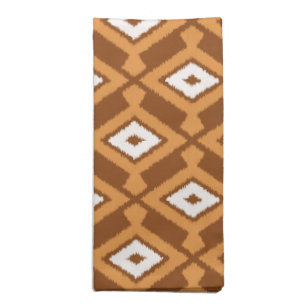 Ikat Pattern - Brown, Rust and Cream Cloth Napkin