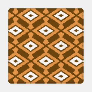 Ikat Pattern, Brown, Rust and Cream Coaster Set