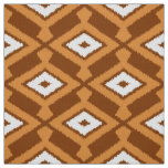 Ikat Pattern - Brown, Rust and Cream Fabric