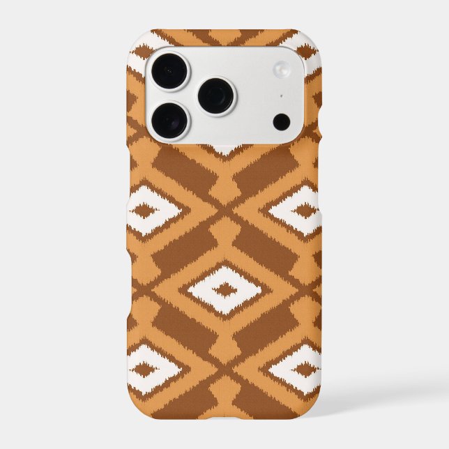 Ikat Pattern - Brown, Rust and Cream Iphone Case (Back)