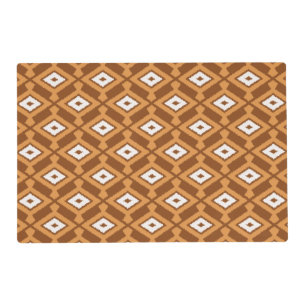 Ikat Pattern - Brown, Rust and Cream Placemat
