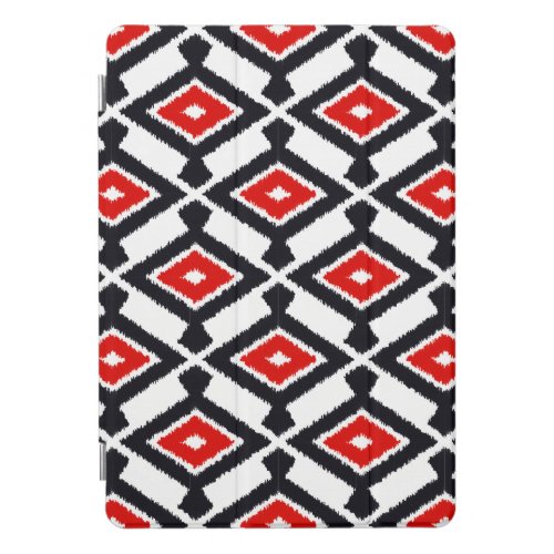 Ikat Pattern _ Dark Red Black and White iPad Pro Cover