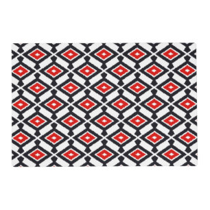 Ikat Pattern - Dark Red, Black and White Placemat