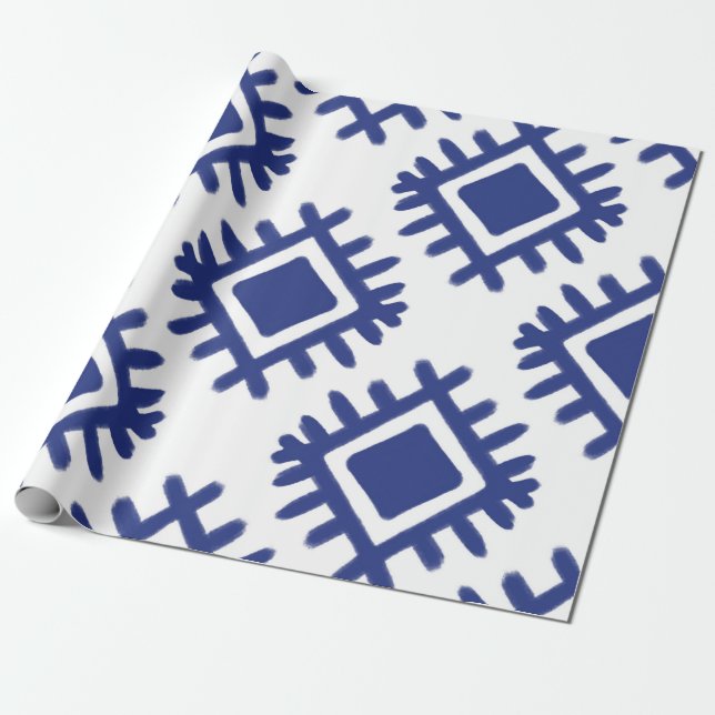 Ikat pattern Ethnic textile tribal American Americ Wrapping Paper (Unrolled)