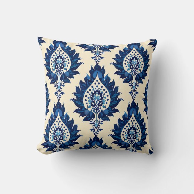 Ikat Pattern Fabric Throw Pillow (Front)