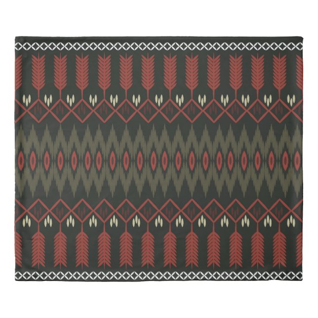 Ikat Pattern: Geometric Ethnic Ornament Duvet Cover (Front)