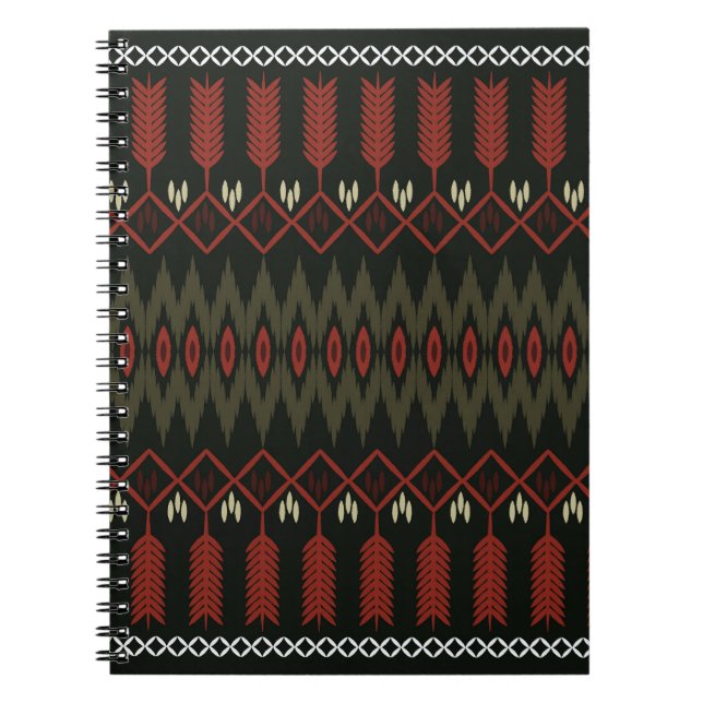 Ikat Pattern: Geometric Ethnic Ornament Notebook (Front)