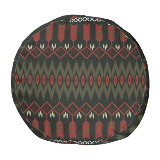 Ikat Pattern: Geometric Ethnic Ornament Pouf