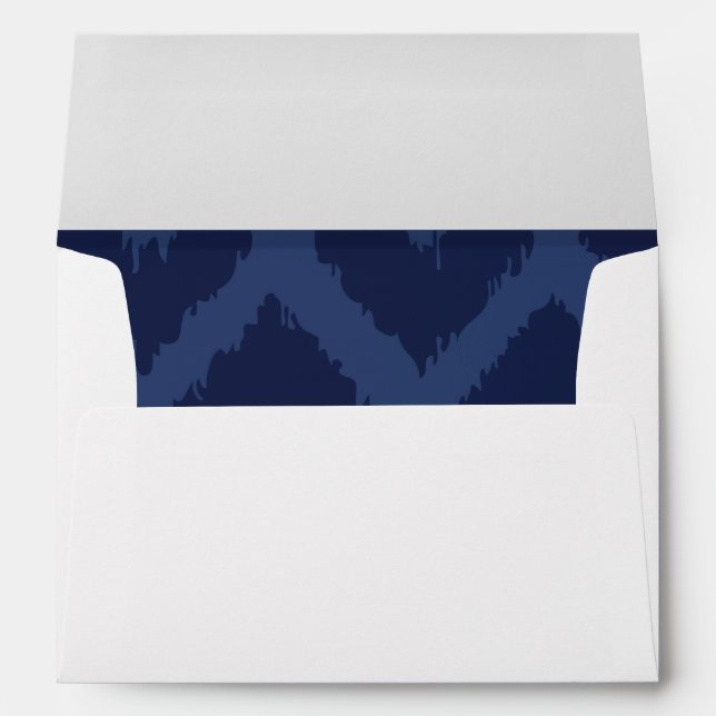 Ikat Pattern in Blue Designer Envelope (Back (Bottom))