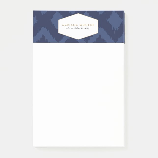 Ikat Pattern in Blue Designer Notes (Front)