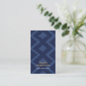 Ikat Pattern in Dark Blue for Jewelry Design Business Card (Standing Front)