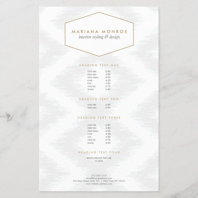 Ikat Pattern in Gray Designer Flyer (Front)