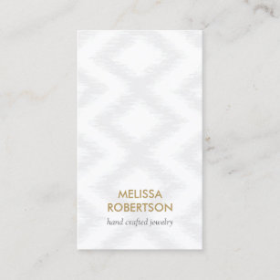Ikat Pattern in Light Gray for Jewelry Design Business Card