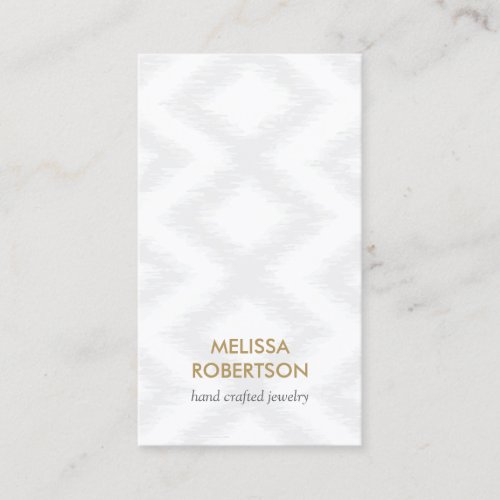 Ikat Pattern in Light Gray for Jewelry Design Business Card