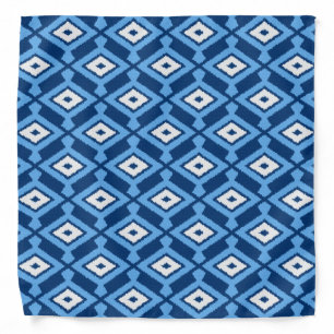 Ikat Pattern, Indigo and Denim Blue Bandana