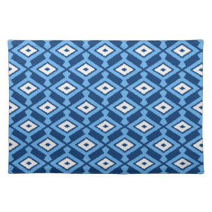 Ikat Pattern, Indigo and Denim Blue Cloth Placemat