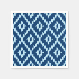 Ikat pattern - Indigo and pale ice blue Napkins