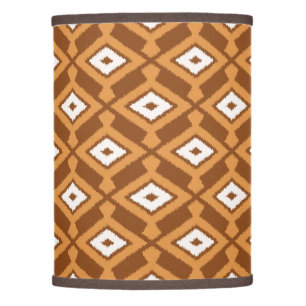 Ikat Pattern - Rust and Cream Lamp Shade