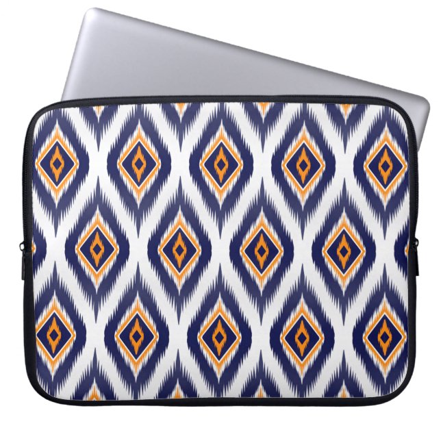 Ikat pattern textile fabric ethnic tribal motif ma laptop sleeve (Front)