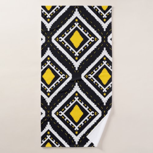 Ikat patterns ethnic tribal textile American Afric Bath Towel