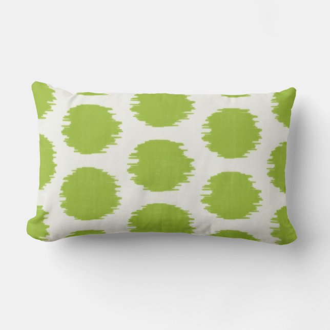 Ikat Scratch Dot, Celery Lumbar Pillow (Front)