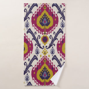 Ikat seamless pattern background Traditional patte Bath Towel