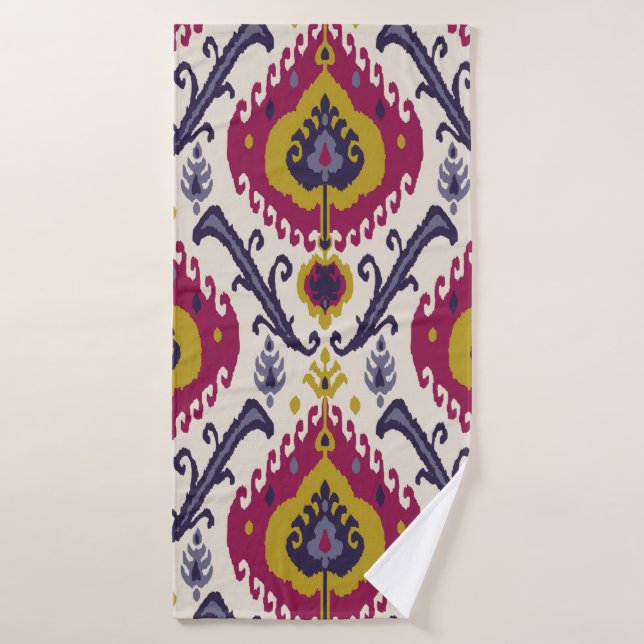 Ikat seamless pattern background Traditional patte Bath Towel (Bath Towel)