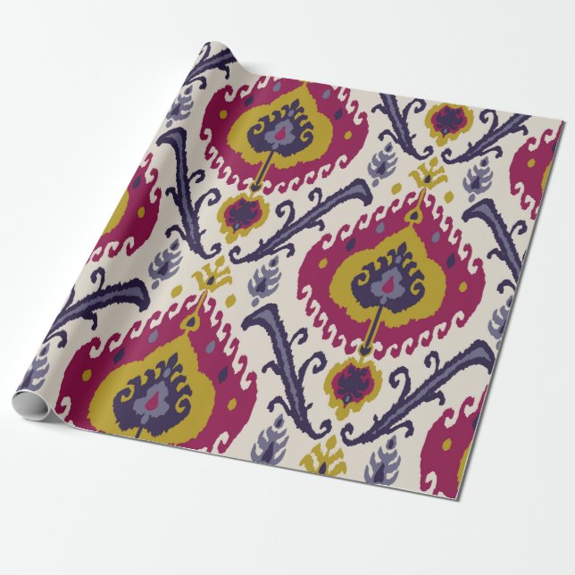 Ikat seamless pattern background Traditional patte Wrapping Paper (Unrolled)