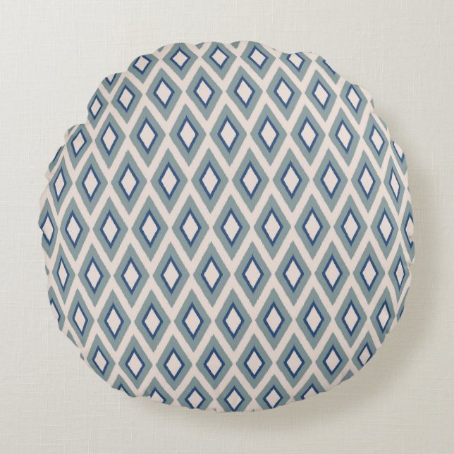 Ikat Series Geometric Round Pillow (Front)