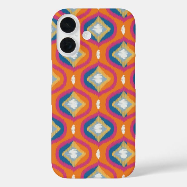 Ikat Series Ogee Blue-Orange Case-Mate iPhone Case (Back)