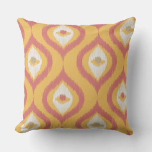 Ikat Series Ogee Orange Throw Pillow
