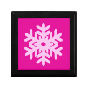 Ikat Snowflake - Fuchsia and ice pink Jewelry Box