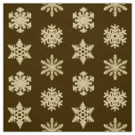 Ikat Snowflakes - Beige and Chocolate Brown Fabric