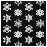 Ikat Snowflakes - Black and white Fabric