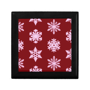 Ikat Snowflakes - Burgundy Wine and Pink Gift Box