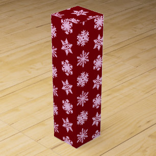 Ikat Snowflakes - Burgundy Wine and Pink Gift Box