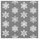 Ikat Snowflakes - Charcoal Grey and White Fabric