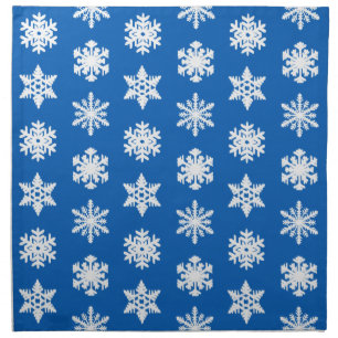 Ikat Snowflakes - Cobalt blue and white Napkin