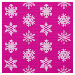 Ikat Snowflakes - Fuchsia and ice pink Fabric