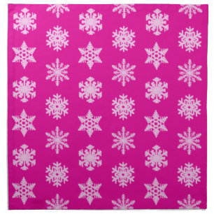 Ikat Snowflakes - Fuchsia and ice pink Napkin