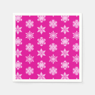 Ikat Snowflakes - Fuchsia and ice pink Napkins