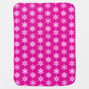 Ikat Snowflakes - Fuchsia and ice pink Swaddle Blanket