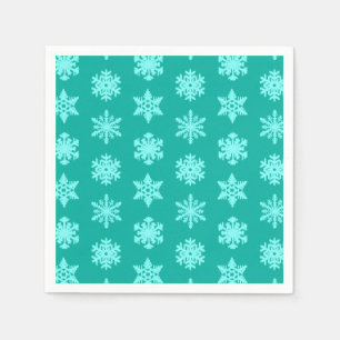 Ikat Snowflakes - Turquoise and aqua Napkins