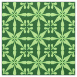 Ikat Star Pattern - Dark Green Fabric